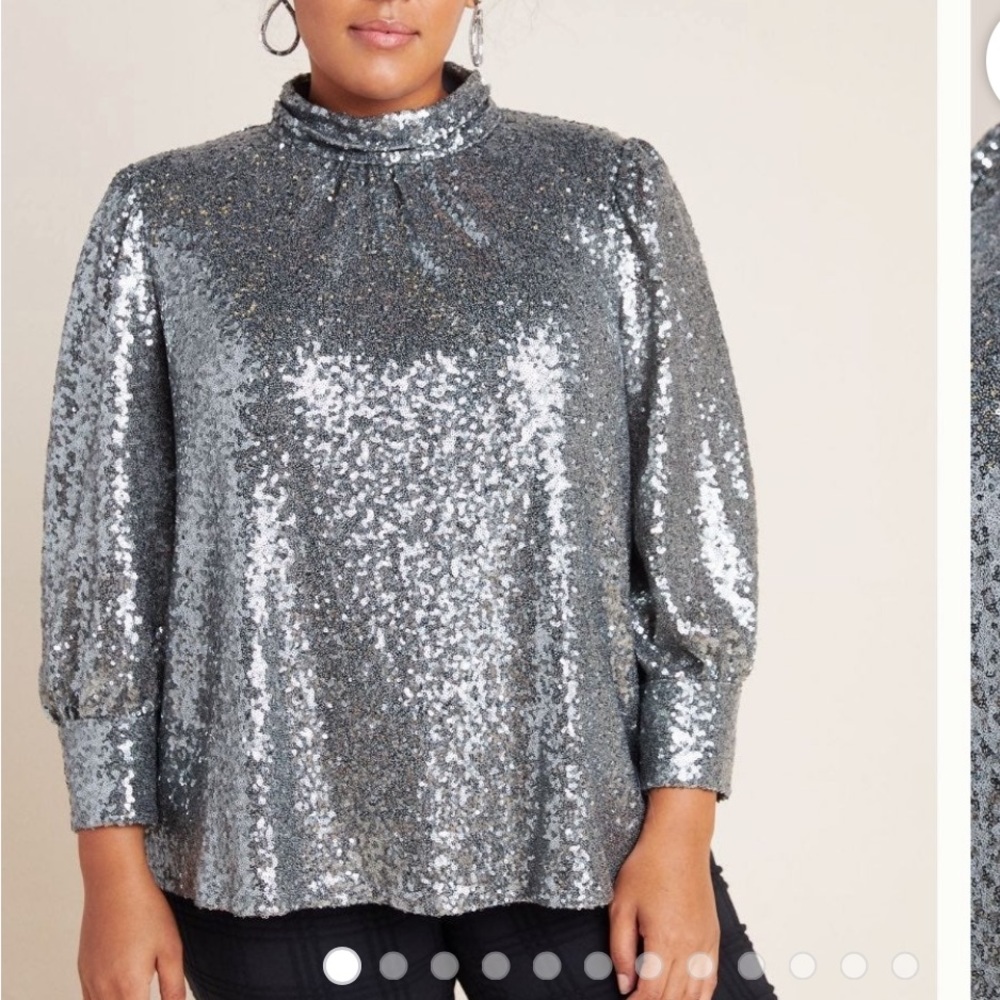 ANTHROPOLOGIE LUNA SEQUINED BLOUSE